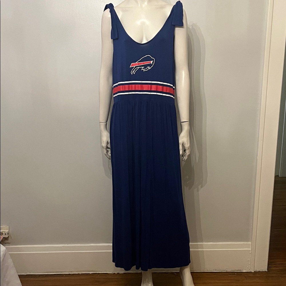 Blue NFL Buffalo Bills Sleeveless Maxi Dress
